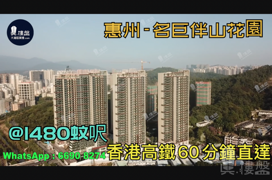 惠州名巨伴山|首期5萬(減)|香港高鐵60分鐘直達，香港銀行按揭，最新價單